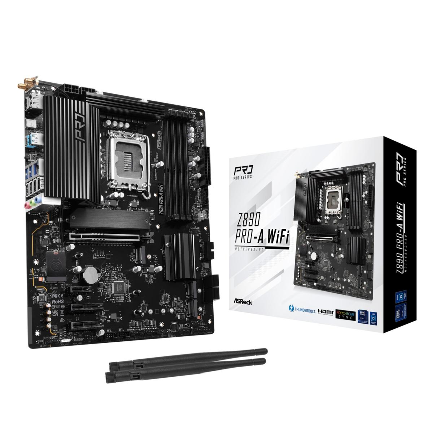 ASROCK MB SC LGA1851 Z890 PRO-A WIFI MOTHERBOARD DDR5 THUNDERBOLT