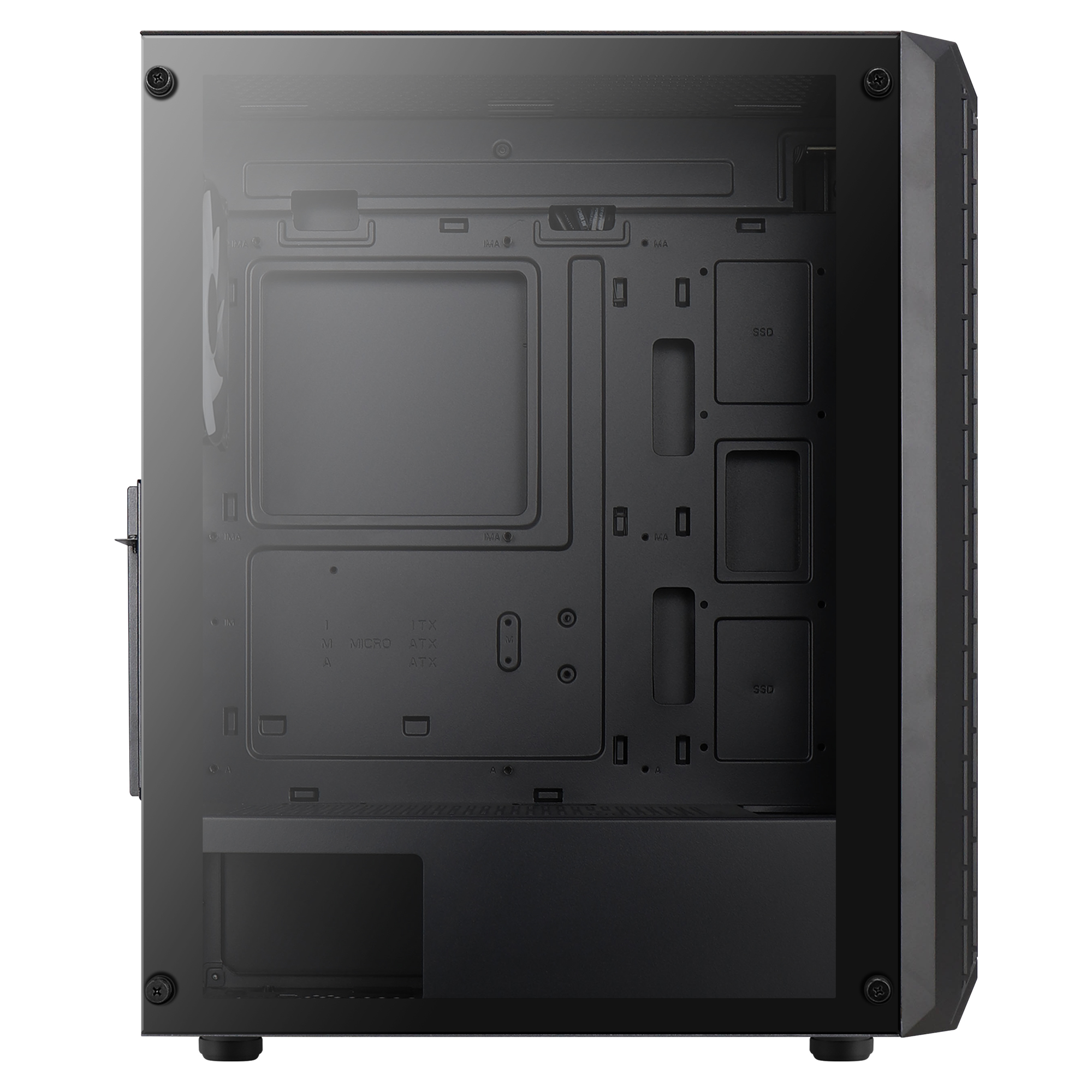 AEROCOOL Beam-G-BK-v2 Midi-Tower, tempered glass