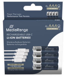 MEDIARANGE USB-C Li-Ion AAA Rechargeable Battery