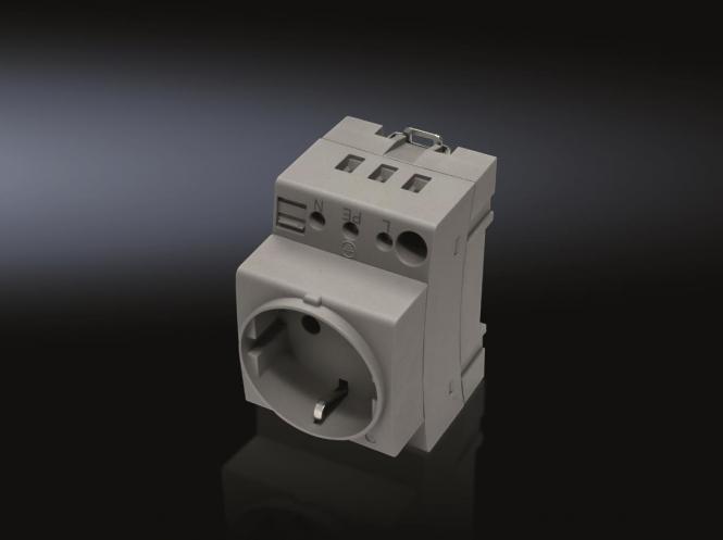 Rittal Socket 250V 16A gray Schuko CEE 7/4-pack of 2 (2506120)