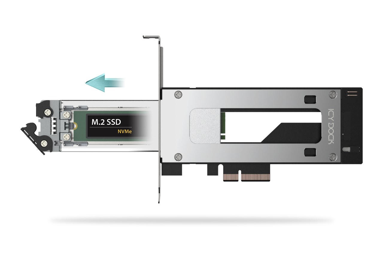 Icy Dock M.2 NVMe to PCIe 5.0 x4 slot hot-swap bay