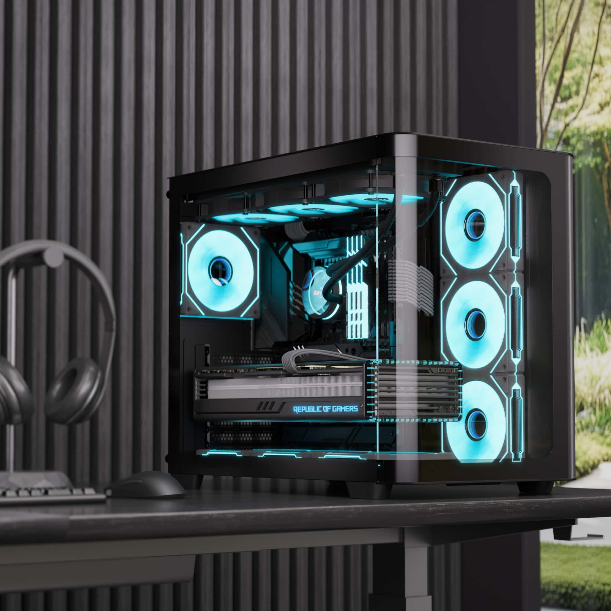 AEROCOOL Midi P500C-G-BK-v1 ATX tower black