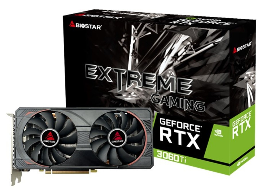 Biostar VN3606TM82, GeForce RTX 3060 Ti, 8 GB, GDDR6, 256 bit, PCI Express 4.0, 2 fan(s)