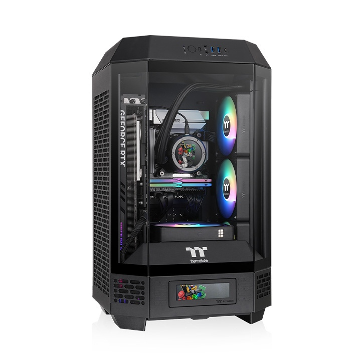 Thermaltake The Tower 250 black tempered glass