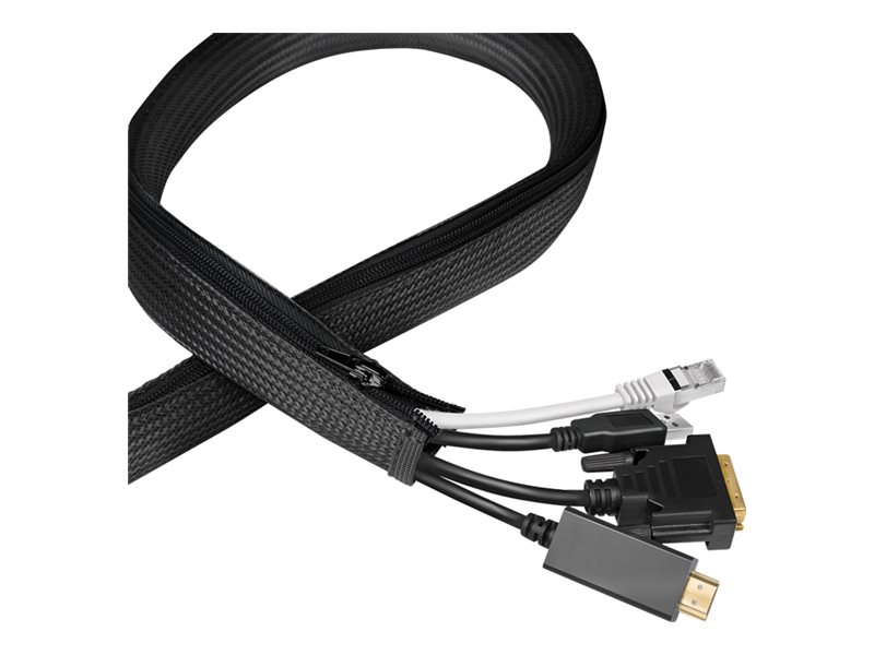 LogiLink Cable Sleeve with Zipper, Black