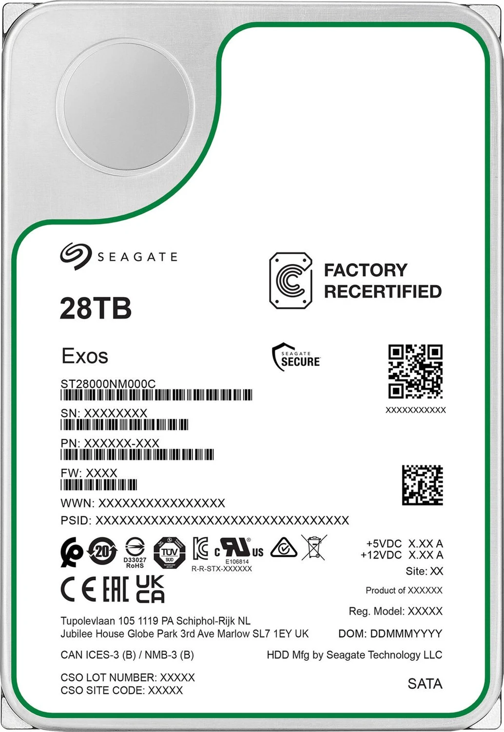 Seagate ST28000NM000C-FR SATA 28,000 GB - HDD - 7,200 rpm