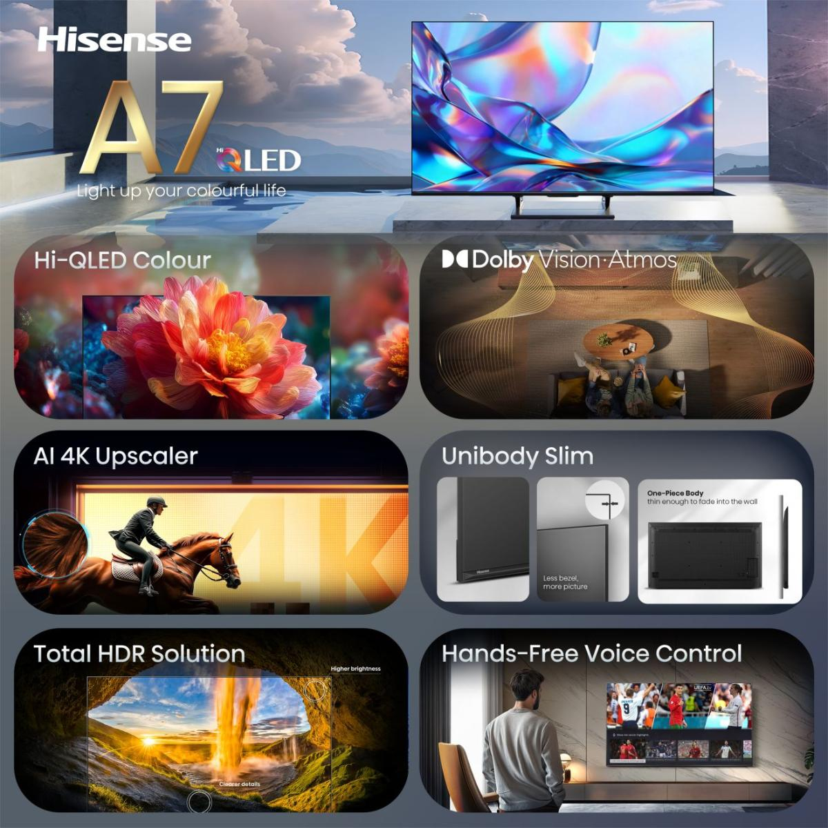 Hisense 43A7DS LED-TV QLED 4K Multituner BT Smart - 109.2 cm - 43"