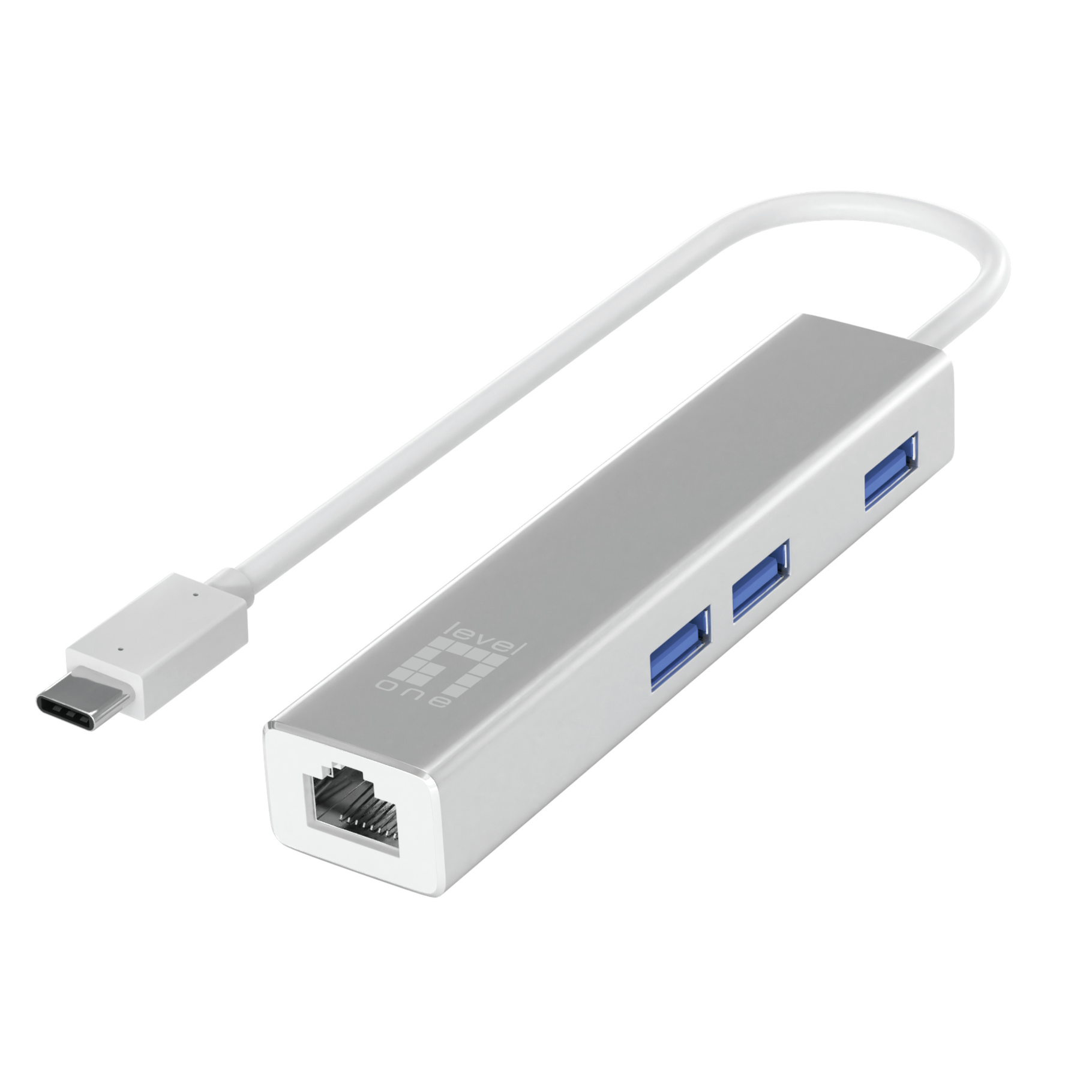 LevelOne USB-0504 - Hub - 3 x SuperSpeed USB 3.0 + 1 x 10/100/1000