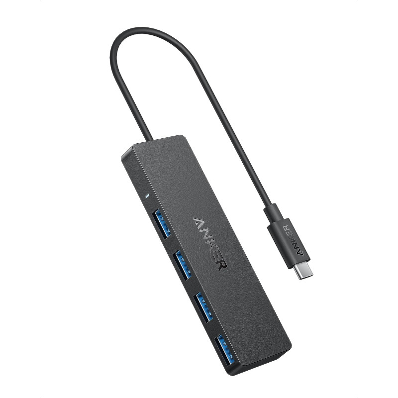 Anker USB-C hub, 4-in-1, 4x USB-A 3.0, 5Gbit/s, black