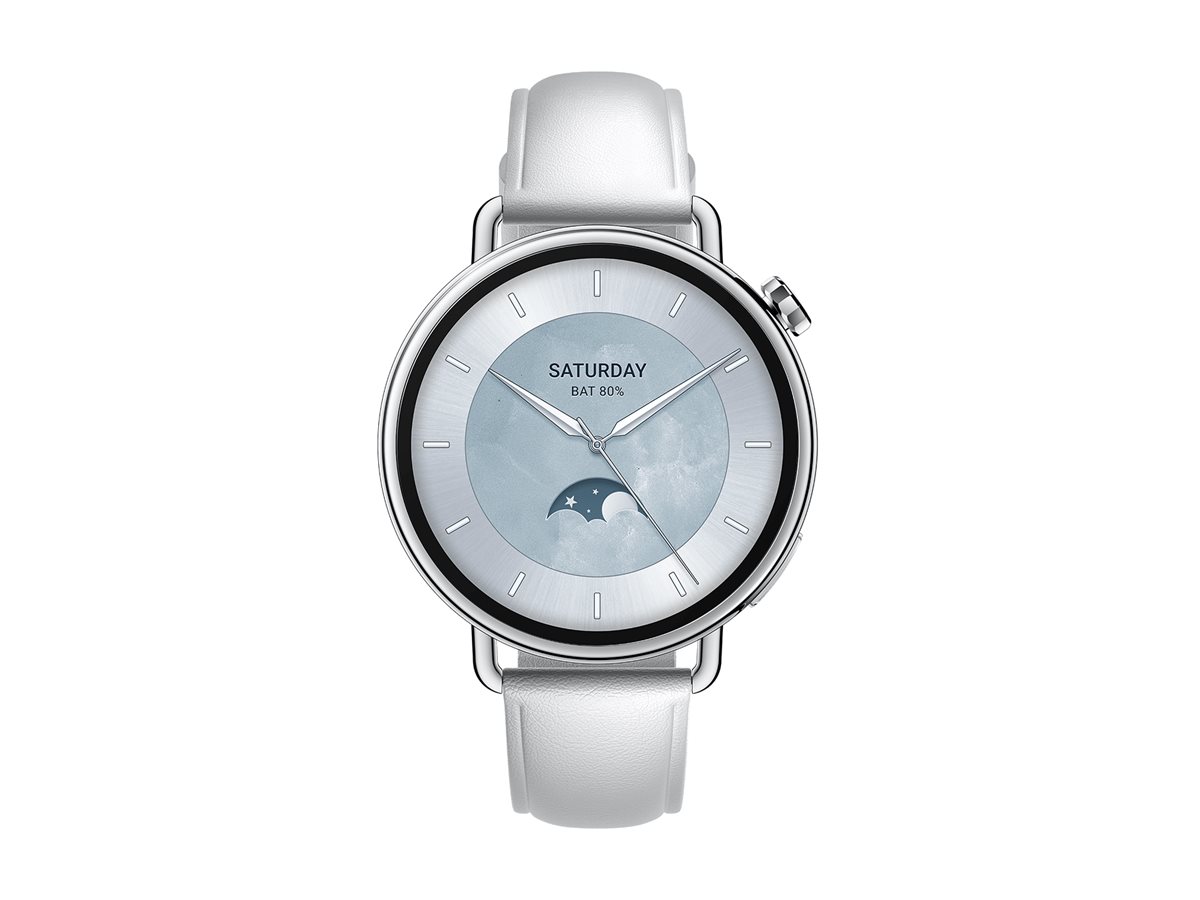 Xiaomi Watch S4 with White Leather Strap