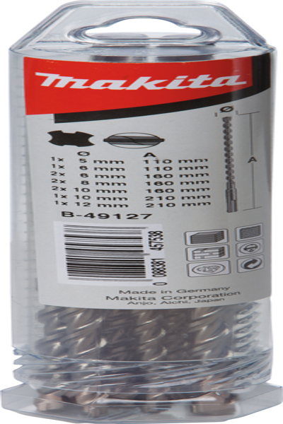 Makita B-49127 SDS-PLUS Jeu de perceuses 10 pièces