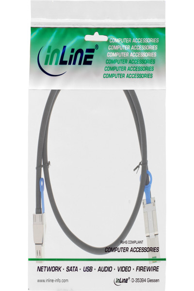 Câble externe Mini SAS HD InLine SFF-8644 vers SFF-8088 6 Gbit/s 2 m