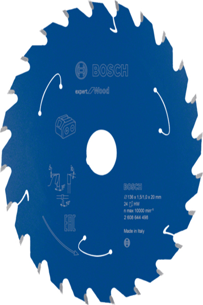 Bosch 2 608 644 498 - Hardwood - Softwood - 13.6 cm - 2 cm - 1 mm - 10000 RPM - 1.5 mm