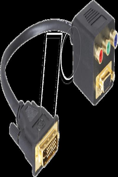 Delock VGA-adapter - DVI-I (hane) till HD-15 (VGA), RCA (hona) - 65061