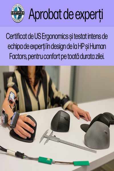 HP 920 Ergonomic Wireless Mouse: Right-hand, Vertical Design, 4000 DPI - 6H1A4AA