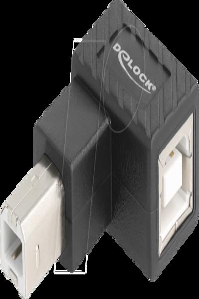 Adaptateur USB Delock - USB Type B (M) vers USB Type B (F) coudé à gauche