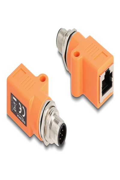 Adaptateur réseau Delock - 8 broches M12-A (M) droit vers RJ-45 (F) droit