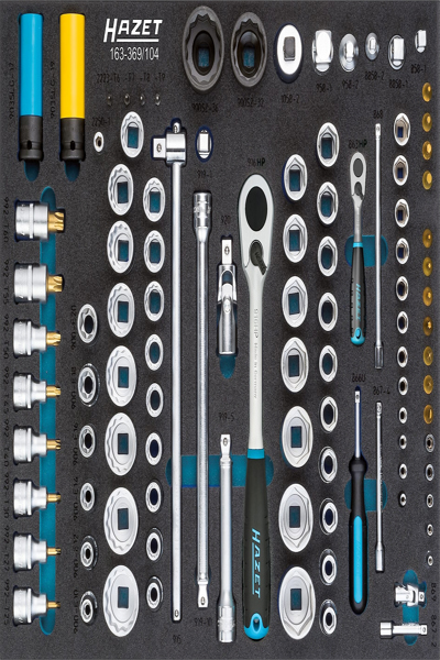 HAZET Socket Set Metric 3/4" 1/4" 6.3 1/2" 12.5