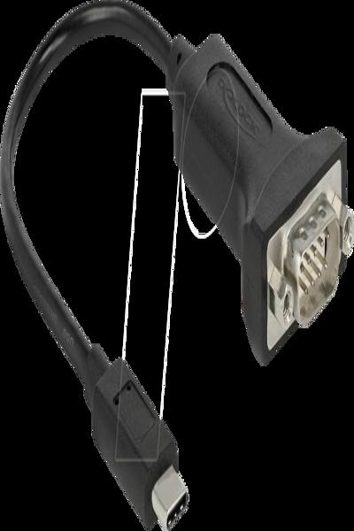 Delock Adapter USB Type-C zu 1 x Seriell RS-232 D-Sub Stecker - Adapter - Digital - 64307