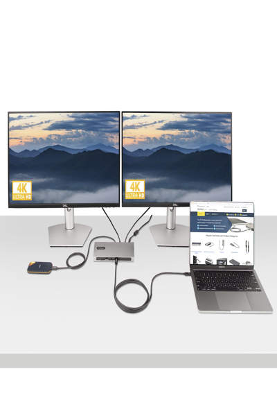 StarTech.com 2 m aktiv Thunderbolt 4-kabel, 40 Gbps, 100 W PD, 4K/8K, Intel-certifierad, kompatibel med Thunderbolt 3/USB 3.2/DisplayPort (A40G2MB-TB4-CABLE) - A40G2MB-TB4-CABLE