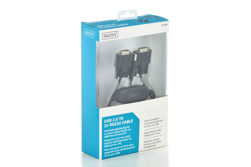 DIGITUS DA-70158 USB to Dual RS232 Cable 1.5m - DA-70158