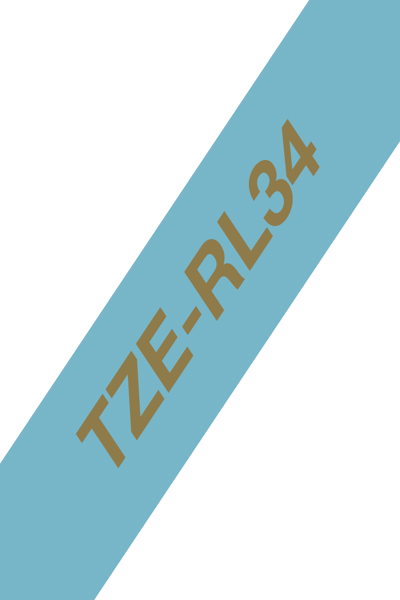 Brother TZe-RL34 - Satin - guld på ljus blå - TZERL34