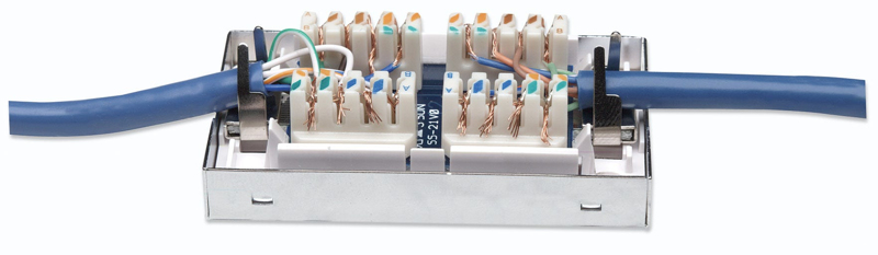 Cat6 anslutningsbox FTP Silver Ansluter två skärmade Cat6-kablar utan att använda kopplingar - 512381