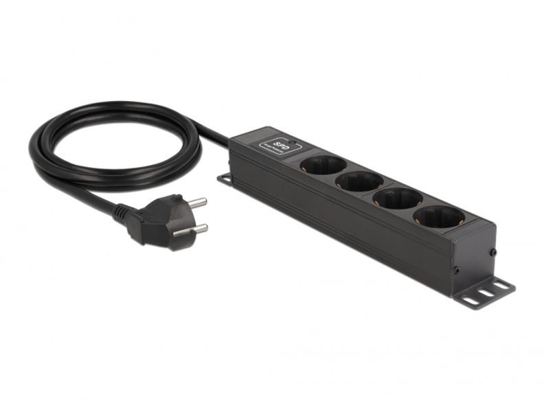 Delock power strip 4-way with overvoltage protection 1 U - 66818