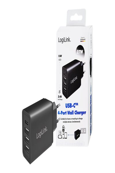 Adaptateur de prise LogiLink 1x USB-C 3x USB-A 27W