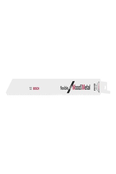 Bosch S 1122 HF - Sabre saw blade - Aluminum - Pipe - Profile - Sheet metal - Wood with nails - Bimetal - 2.5 mm - 17.5 cm - 22.5 cm
