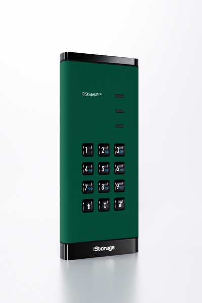 iStorage diskAshur3 HDD 256-bit 2TB - Green - IS-DA3-256-2000-GN
