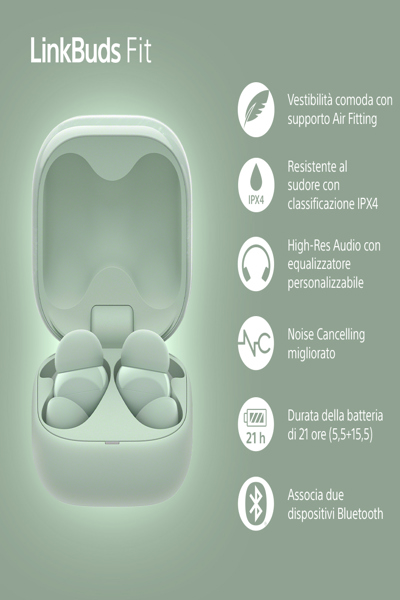 Sony LinkBuds Fit – Äkta trådlösa hörlurar med mikrofon - WFLS910NG