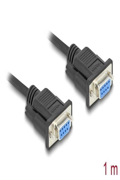 Delock Serial RS-232 cable - DB-9 (F) screwable to DB-9 (F) screwable - 86823