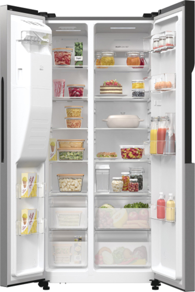 Gorenje NRR9185ESXL, Freestanding, American door, Stainless steel, LED, Glass, 566 L - 744108