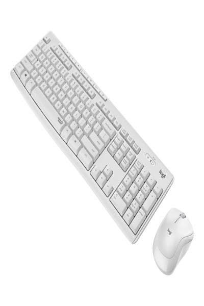 Logitech MK295 Silent Wireless Combo - Full-size (100%) - Wired - USB - QWERTY - White - Mouse included - 920-009821