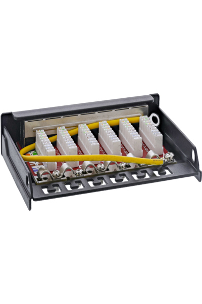 Panneau de brassage InLine Cat.6A 0,5U 6 ports - table/mur/rail - noir avec protection anti-poussière