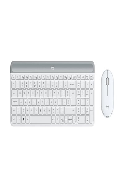 Logitech MK470 Slim Combo - Full-size (100%) - Wireless - RF Wireless - QWERTY - White - Mouse included - 920-009197
