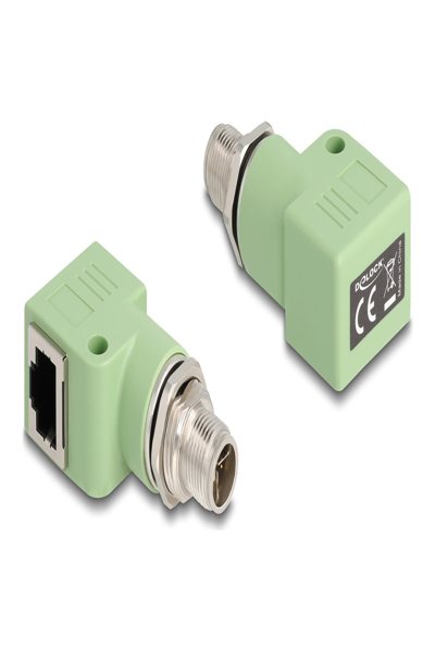 Adaptateur réseau Delock - 8 broches M12-X (M) fileté vers RJ-45 (F) coudé