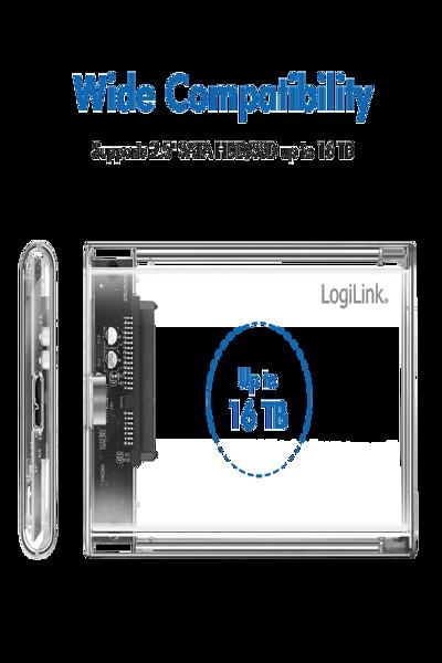 LogiLink 2.5" Transparent USB 3.0 HDD Enclosure - UA0409