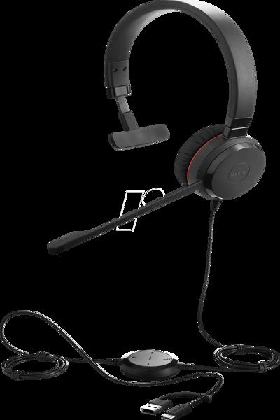 Jabra Evolve 30 II USB-C/A Mono MS - Micro-casque - 20 kHz