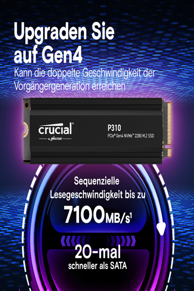 Crucial P310 - SSD - 2 TB - intern - M.2 2280 - PCIe 4.0 x4 (NVMe) - CT2000P310SSD5