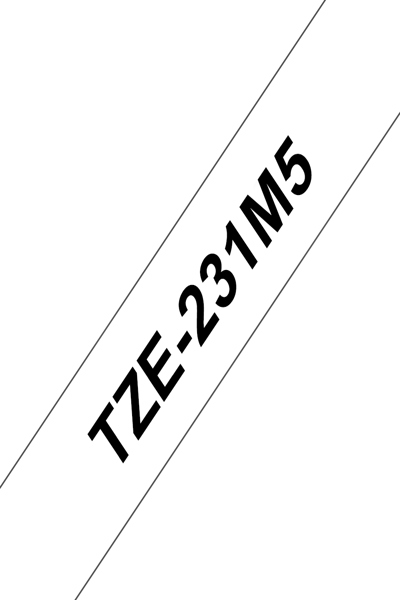 Brother TZe-231 - Adhesive - black on white - TZE231M5
