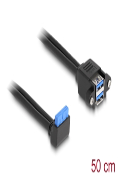 Delock USB internal cable - 19 pin USB 3.0 header (M) angled to USB (F) - 83007