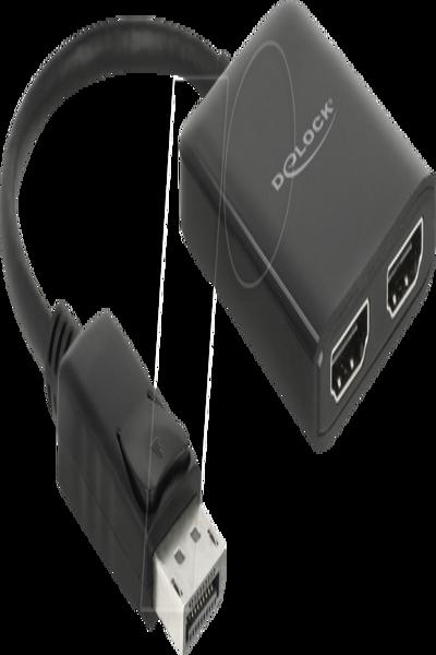 Delock DisplayPort 1.4-splitter 1 x DisplayPort till 2 x HDMI MST - 87769