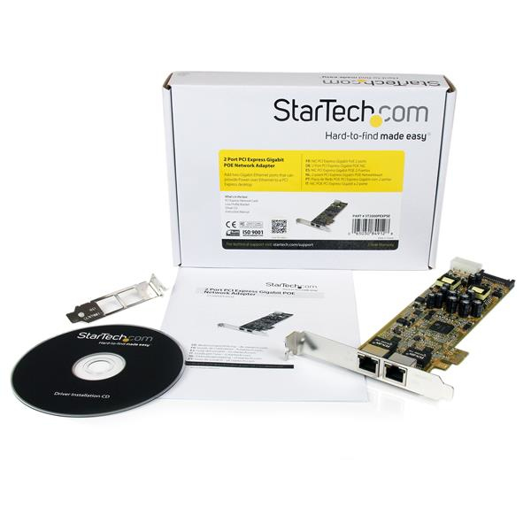 StarTech Dual Port PCIe Gigabit NIC PoE ST2000PEXPSE - ST2000PEXPSE