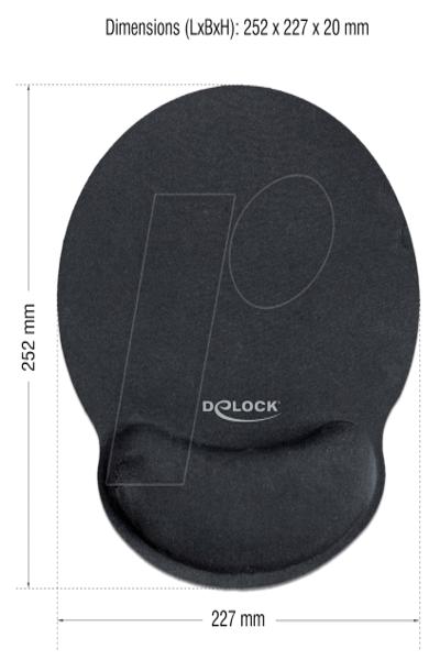 Delock Ergonomic - Musmatta - svart - 12559