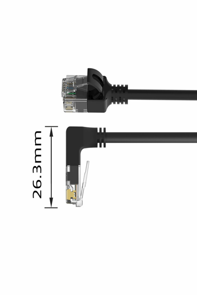 ACT Zwarte U/UTP CAT6A LSZH Slimline patchkabel met RJ45 connectoren recht - Cable - Network