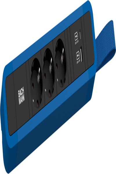 Bachmann PRIMO 2 3xCEE7/3 1xUSB A/C 22W 2m CEE7/7 mit Schlaufe RAL501