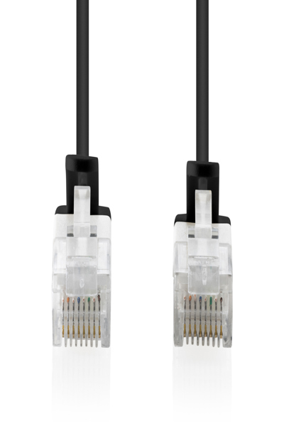 DIGITUS Cat 6 U-UTP Slim Patch Cable Black 10 Pieces 6 Patch Cable - Cable - Network - DK-1618-005S-BL-10