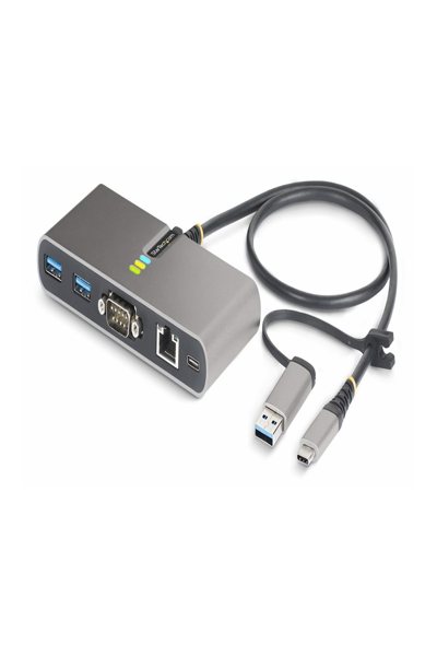 StarTech.com 2-Port USB-C/A Hub with GbE RS232 - 5G2A1SGBB-USB-C-HUB